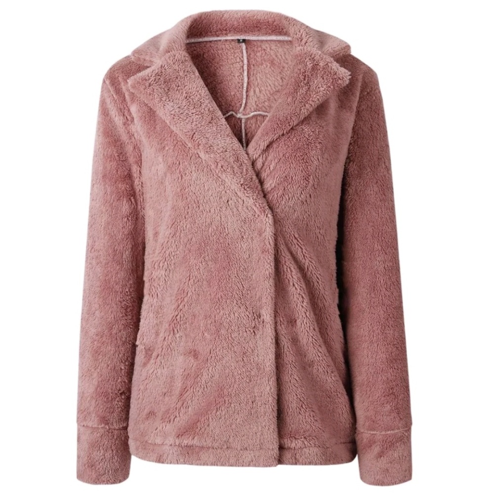 Softest Pink Fleece Fuzzy Coat - Picture 4 of 6